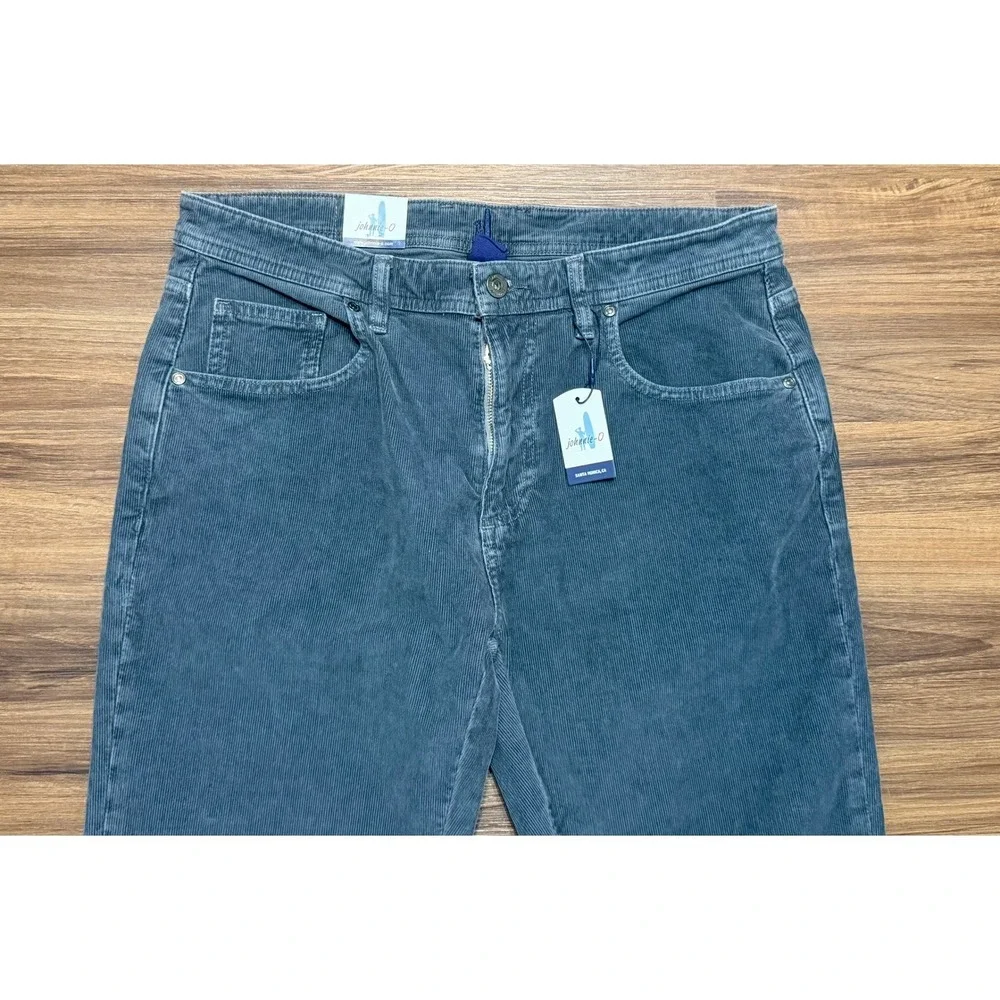 Johnnie-O Mens Wales Corduroy 5 Pocket Pants Charcoal Grey Straight Leg Sz 32x34